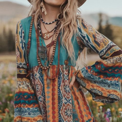 Africa Vestido midi a rayas cont1